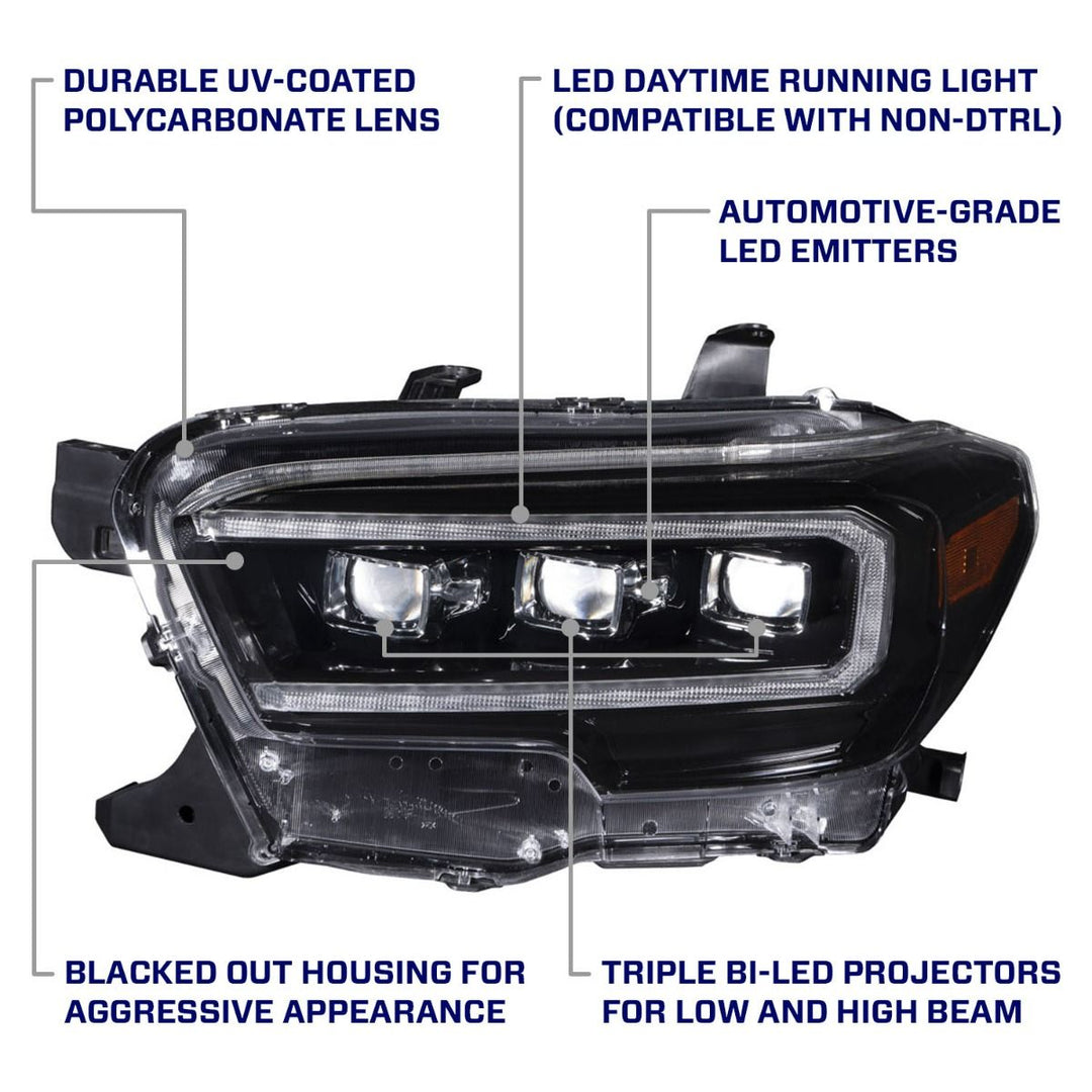 2016-2023 Toyota Tacoma Sequential LED Projector Headlights (pair) - RA Motorsports Canada