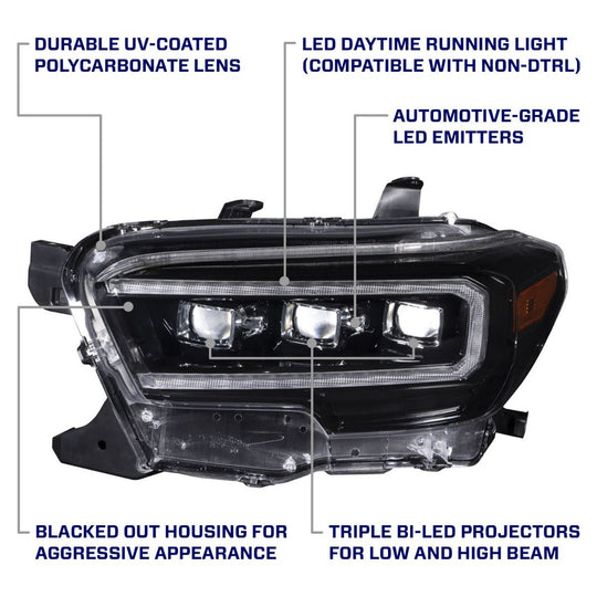 2016-2023 Toyota Tacoma Sequential LED Projector Headlights (pair) - RA Motorsports Canada