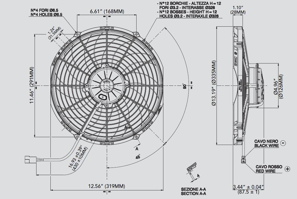 12.00" Slim Electric Fan Puller, Cured Blades - RA Motorsports Canada