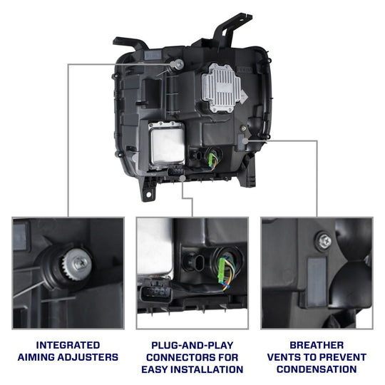 2015-2019 GMC Sierra 2500/3500 LED Reflector Headlights (pair) - RA Motorsports Canada