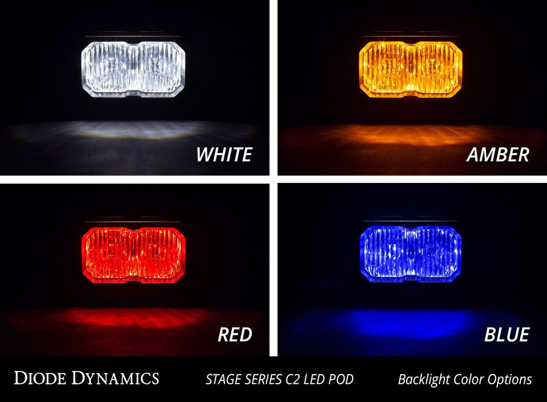 Stage Series C2 2" SAE/DOT White LED Pod (pair) - RA Motorsports Canada